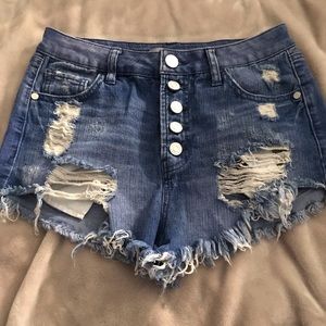 High rise jean shorts